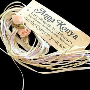 Vintage Rose Streamer Ribbon Handmade Renaissance Faire Fairy Garb Accessory